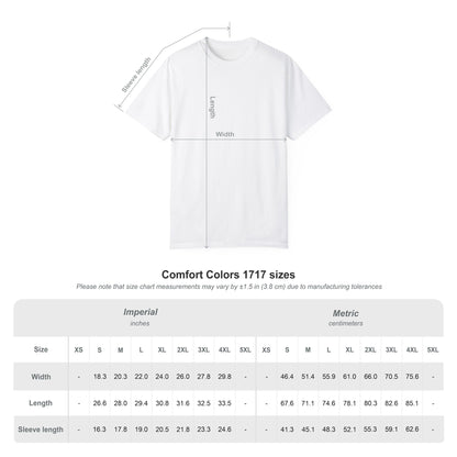A Comfort Colors 1717 size chart 